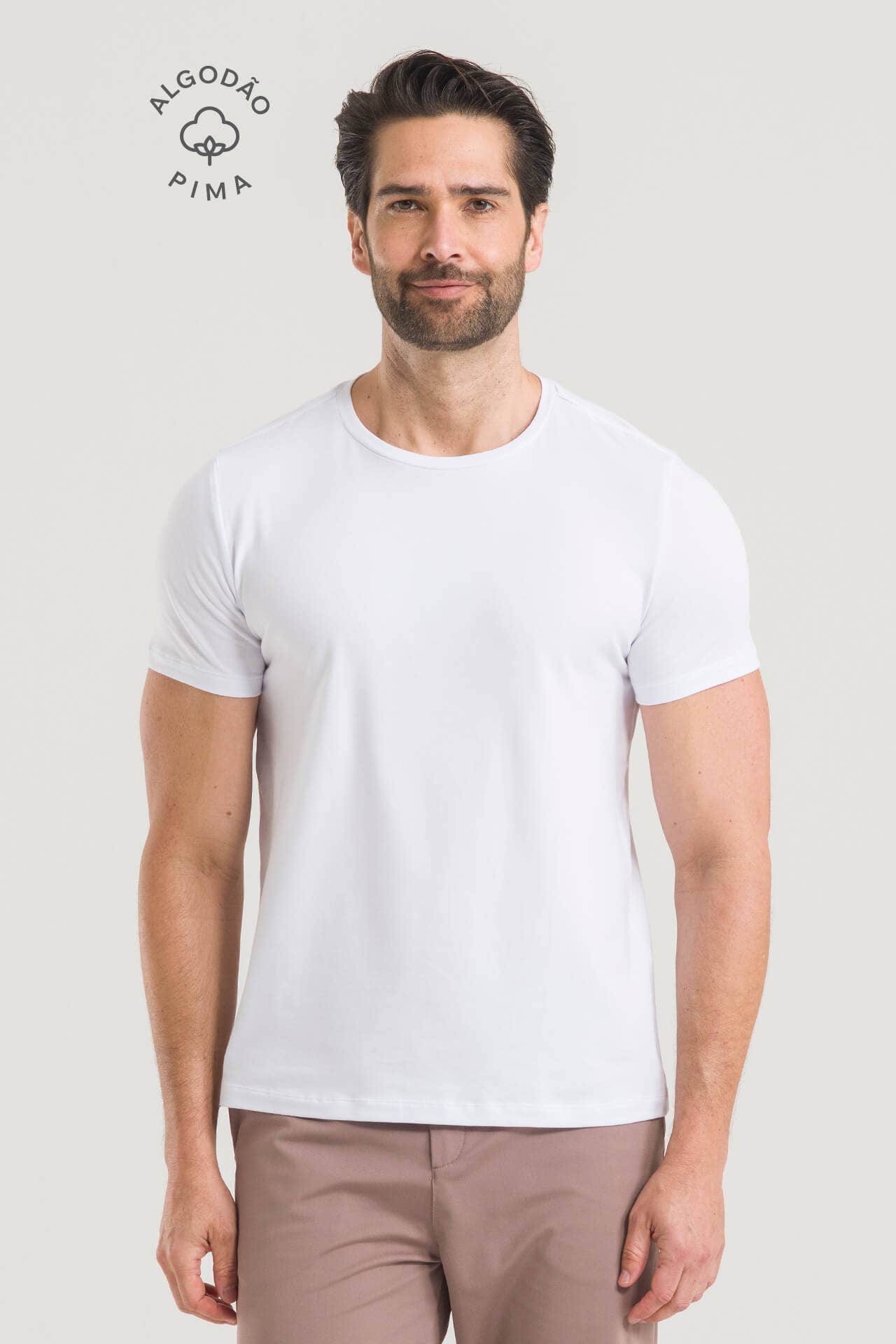Camiseta Masculina Pima Cherie - Branca