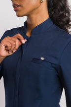 Jaleco Elegance Feminino - Azul Noite