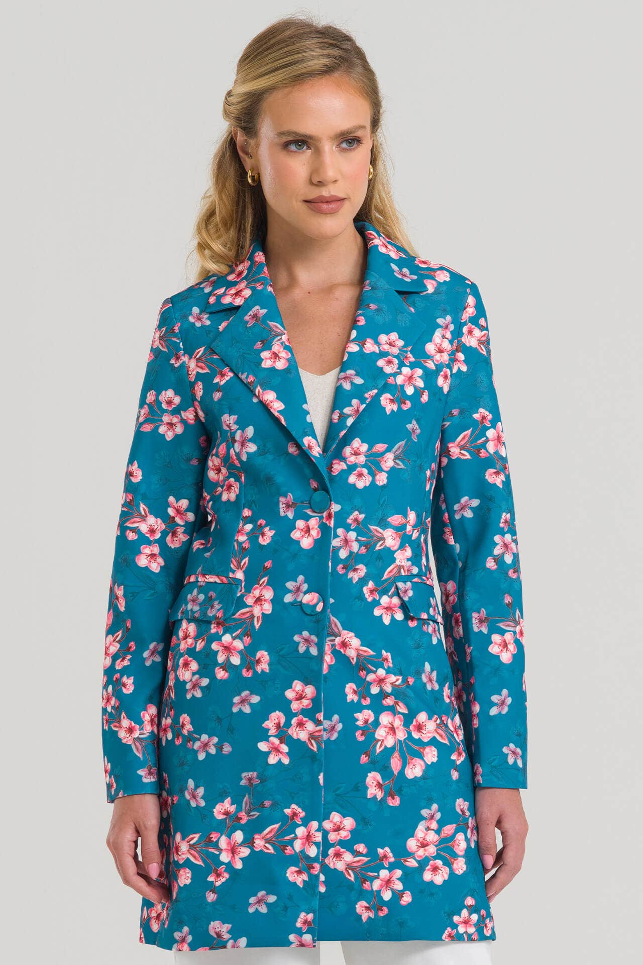 Jaleco Feminino Flower by PatBO - Azul