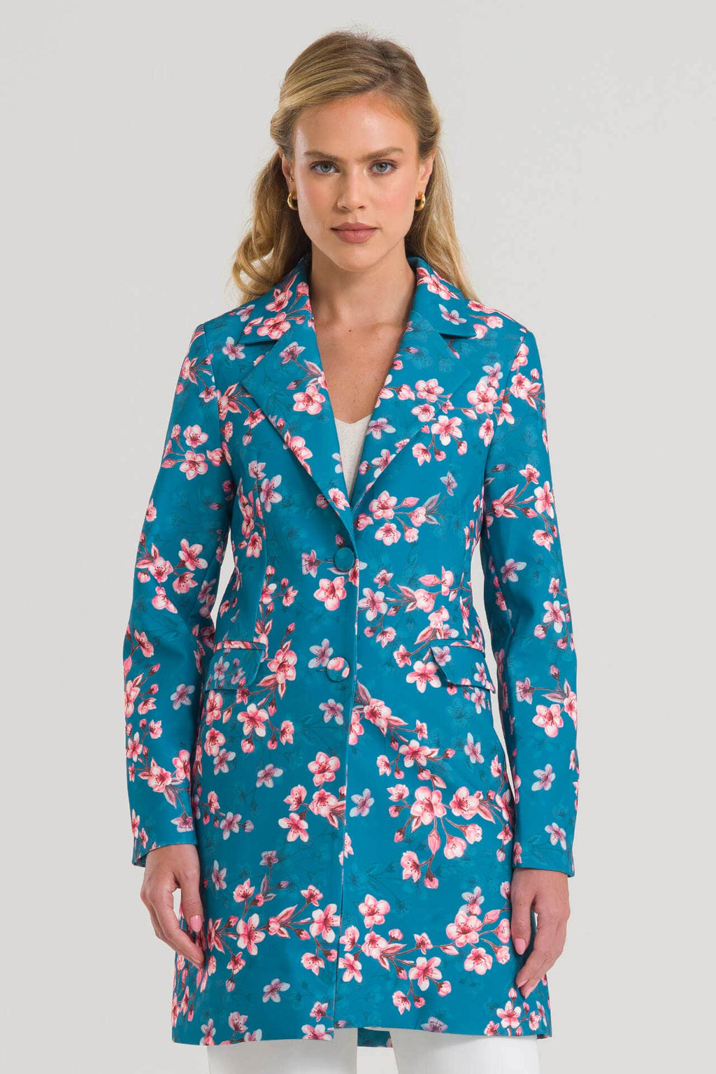 Jaleco Feminino Flower by PatBO - Azul