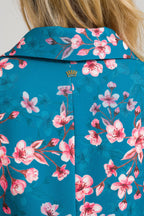 Jaleco Feminino Flower by PatBO - Azul