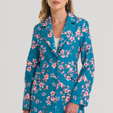 Jaleco Feminino Flower by PatBO - Azul
