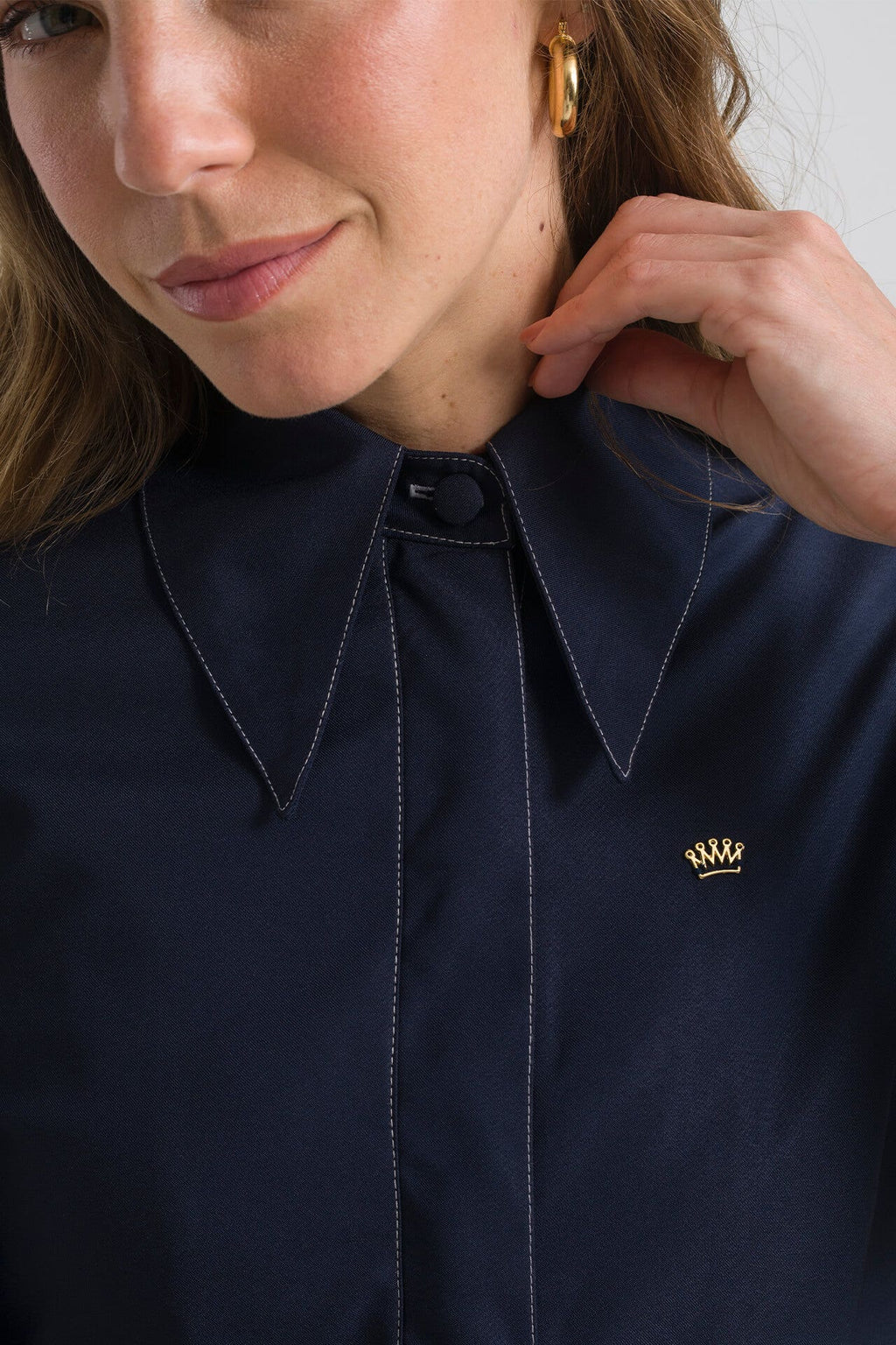 Jaleco Feminino Isabella - Azul Marinho