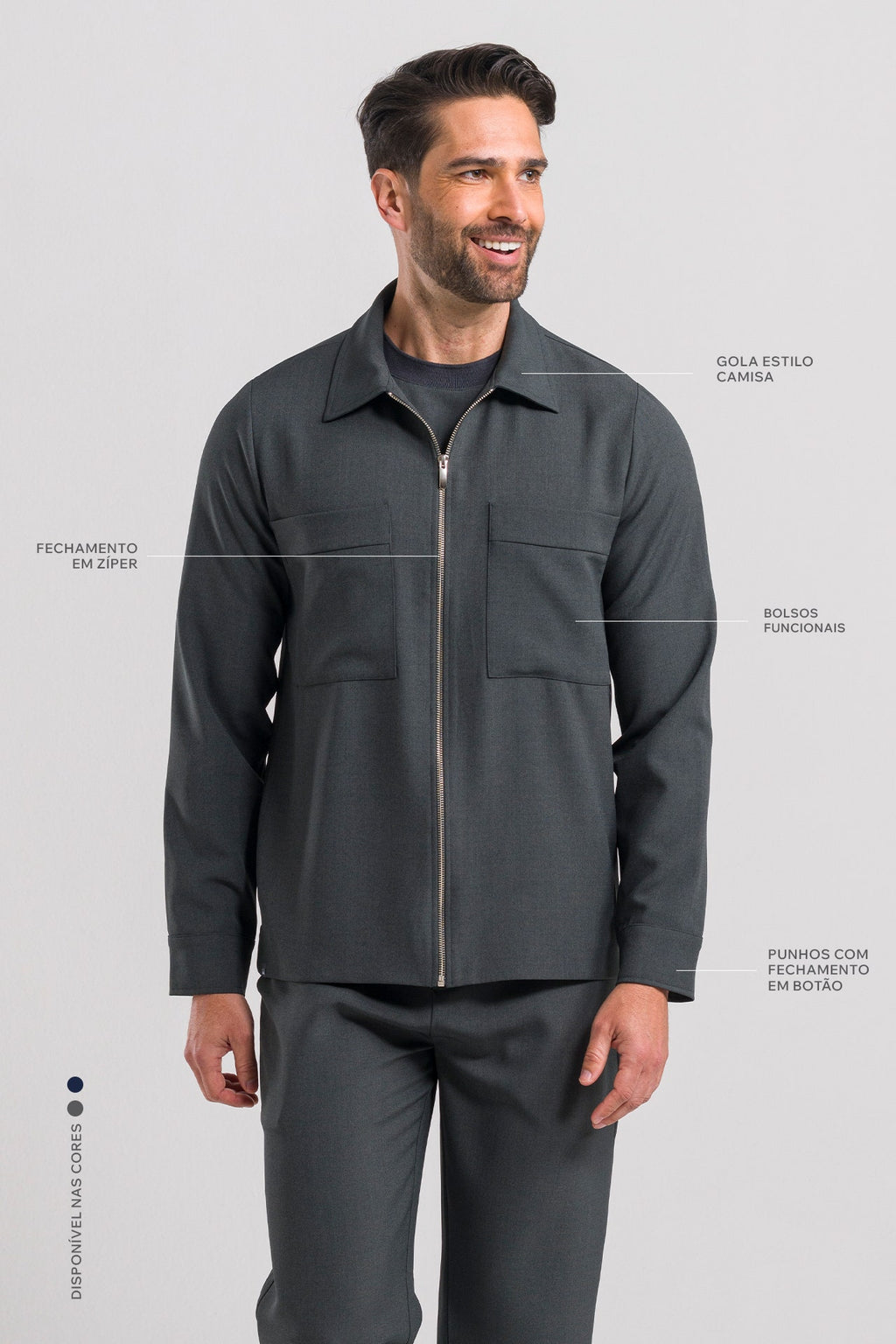 Jaqueta Masculina Albert - Cinza Chumbo