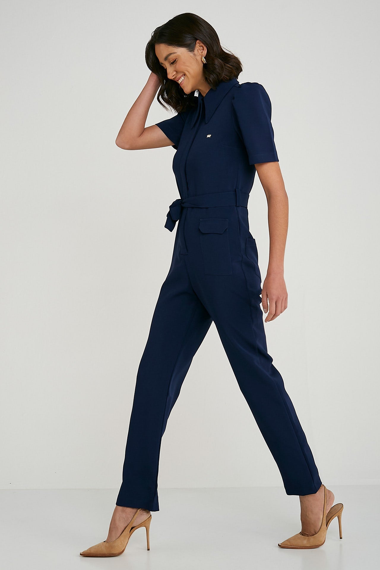 Macacão Feminino Luisa - Azul Marinho