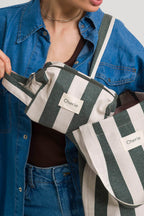 Necessaire Com Alça Listrada - Verde