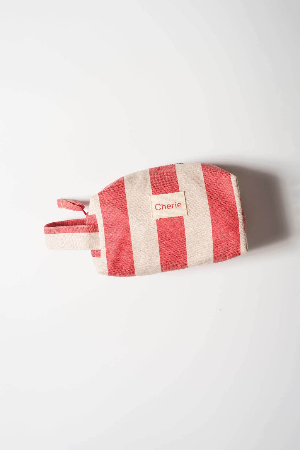 Necessaire Com Alça Listrada - Vermelha