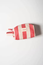 Necessaire Com Alça Listrada - Vermelha