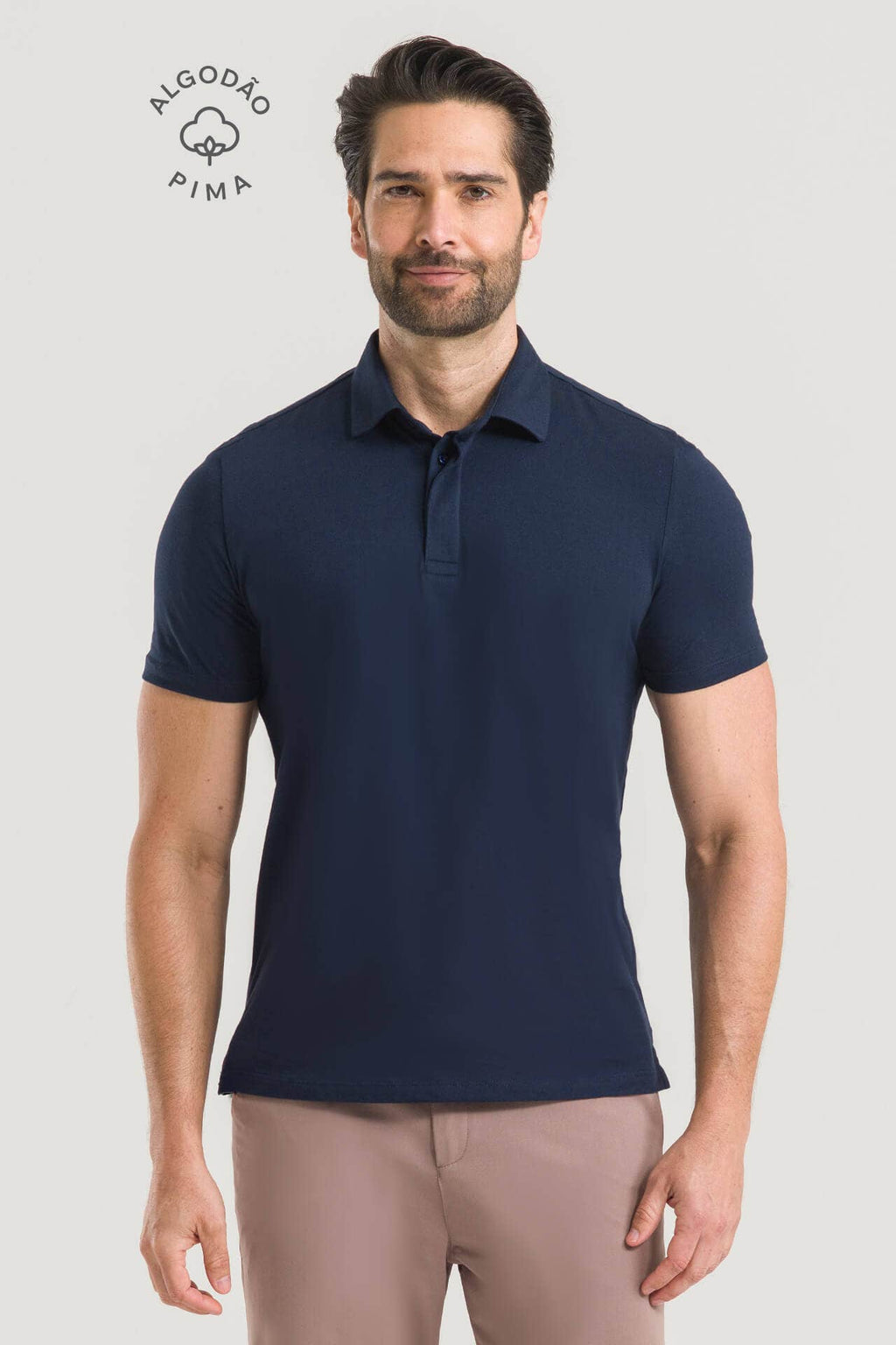 Polo Masculina Pima Cherie - Azul Marinho
