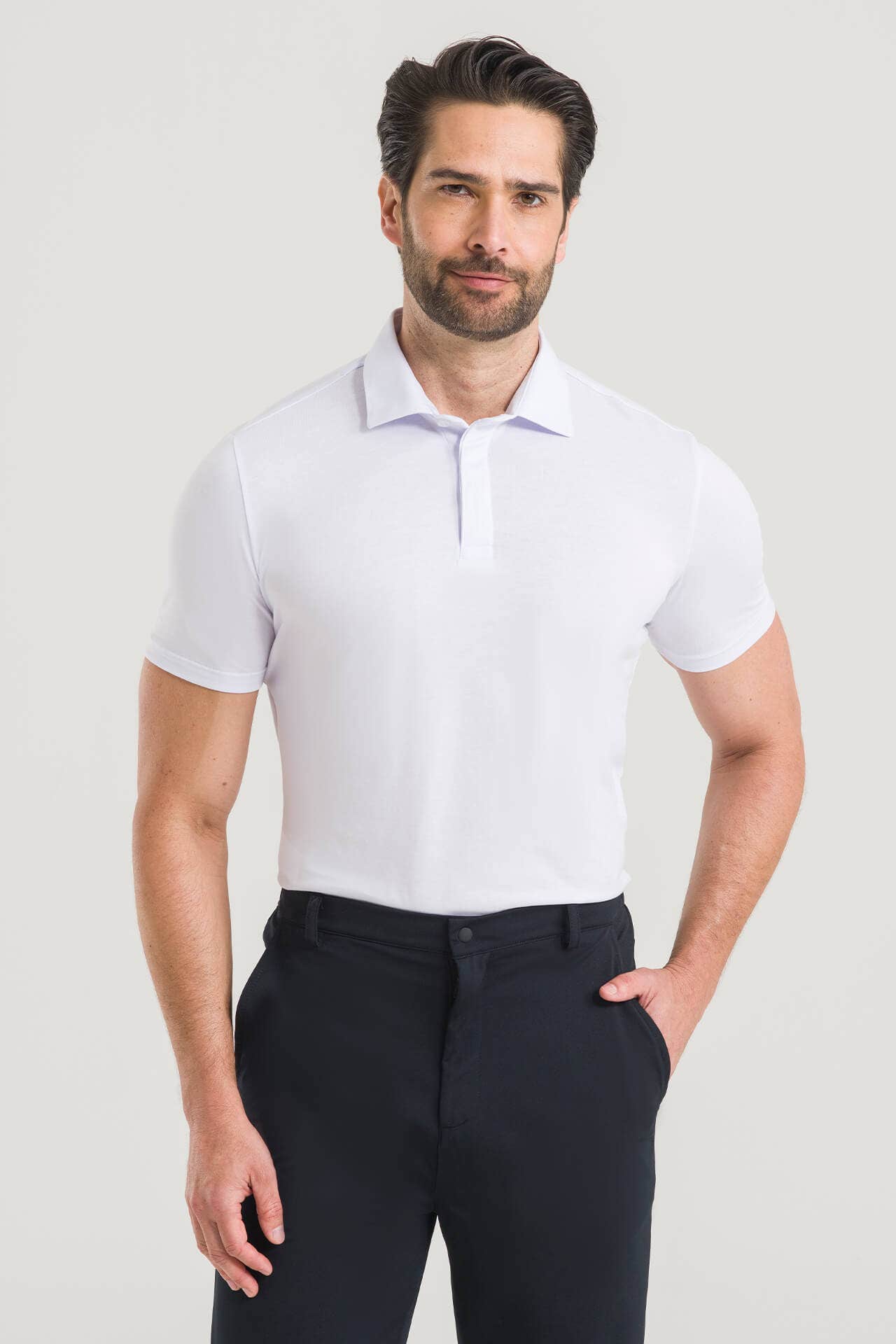 Polo Masculina Pima Cherie - Branca