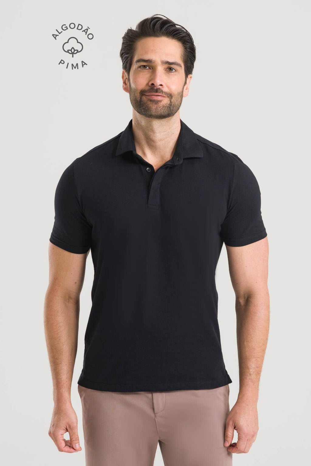Polo Masculina Pima Cherie - Preta