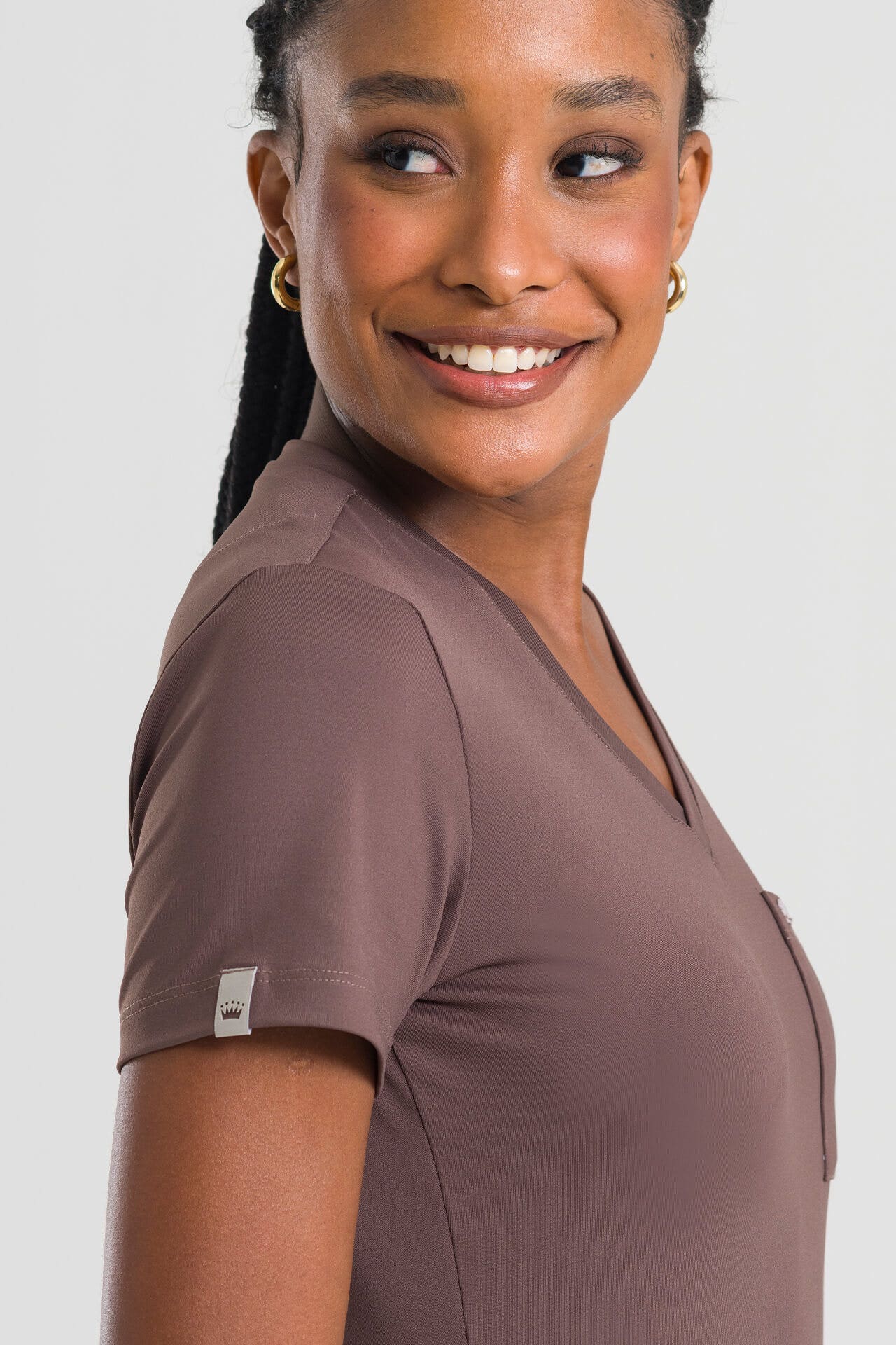 Scrub Feminino Care - Marrom