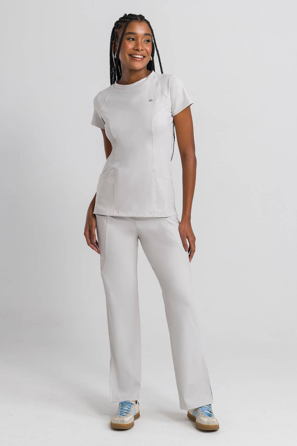 Scrub Feminino Cross - Cinza Gelo