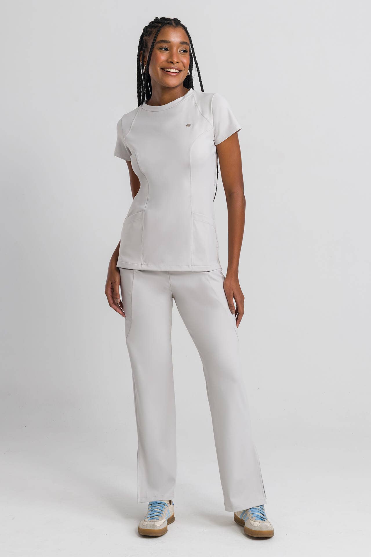 Scrub Feminino Cross - Cinza Gelo
