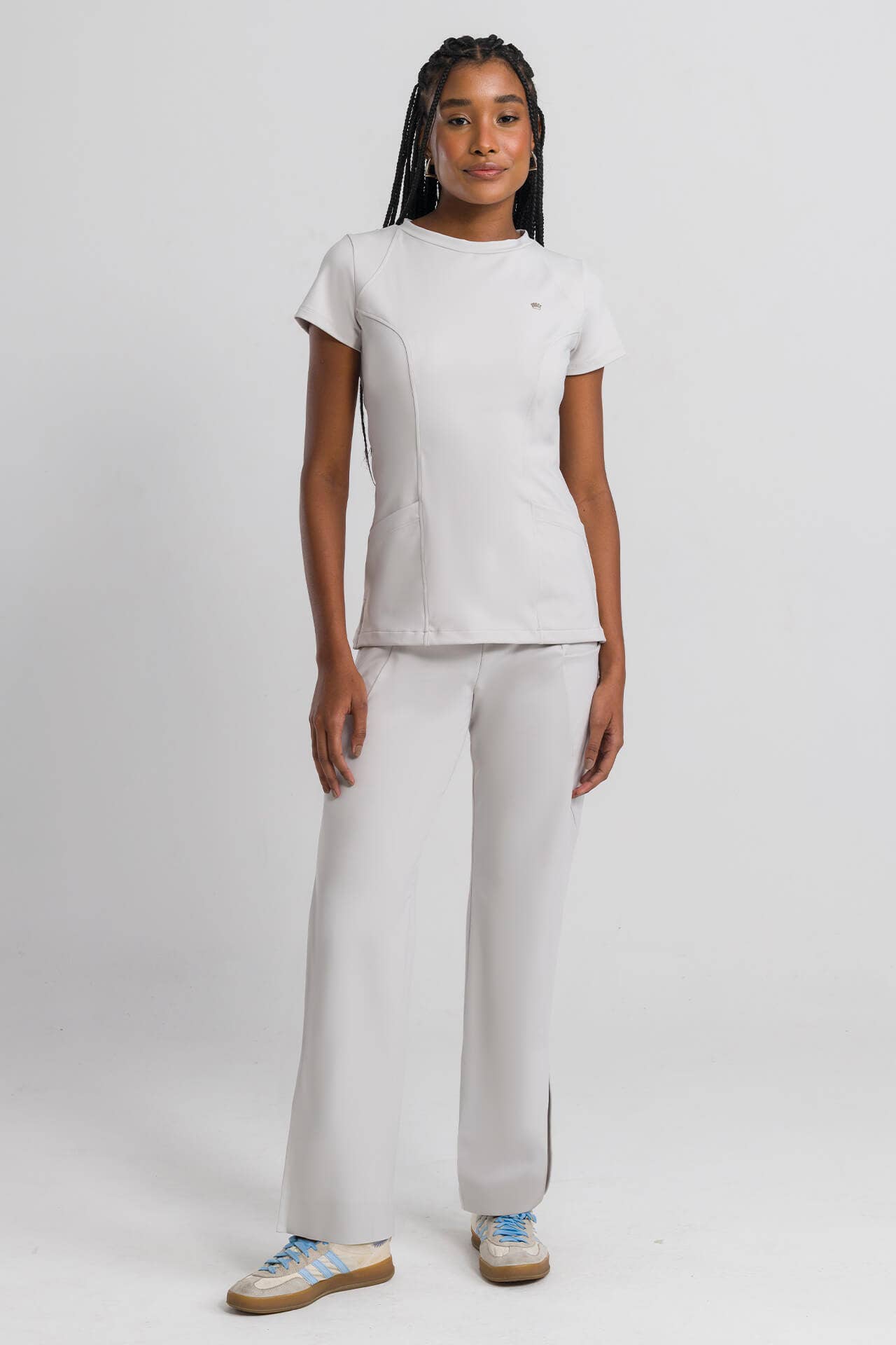 Scrub Feminino Cross - Cinza Gelo