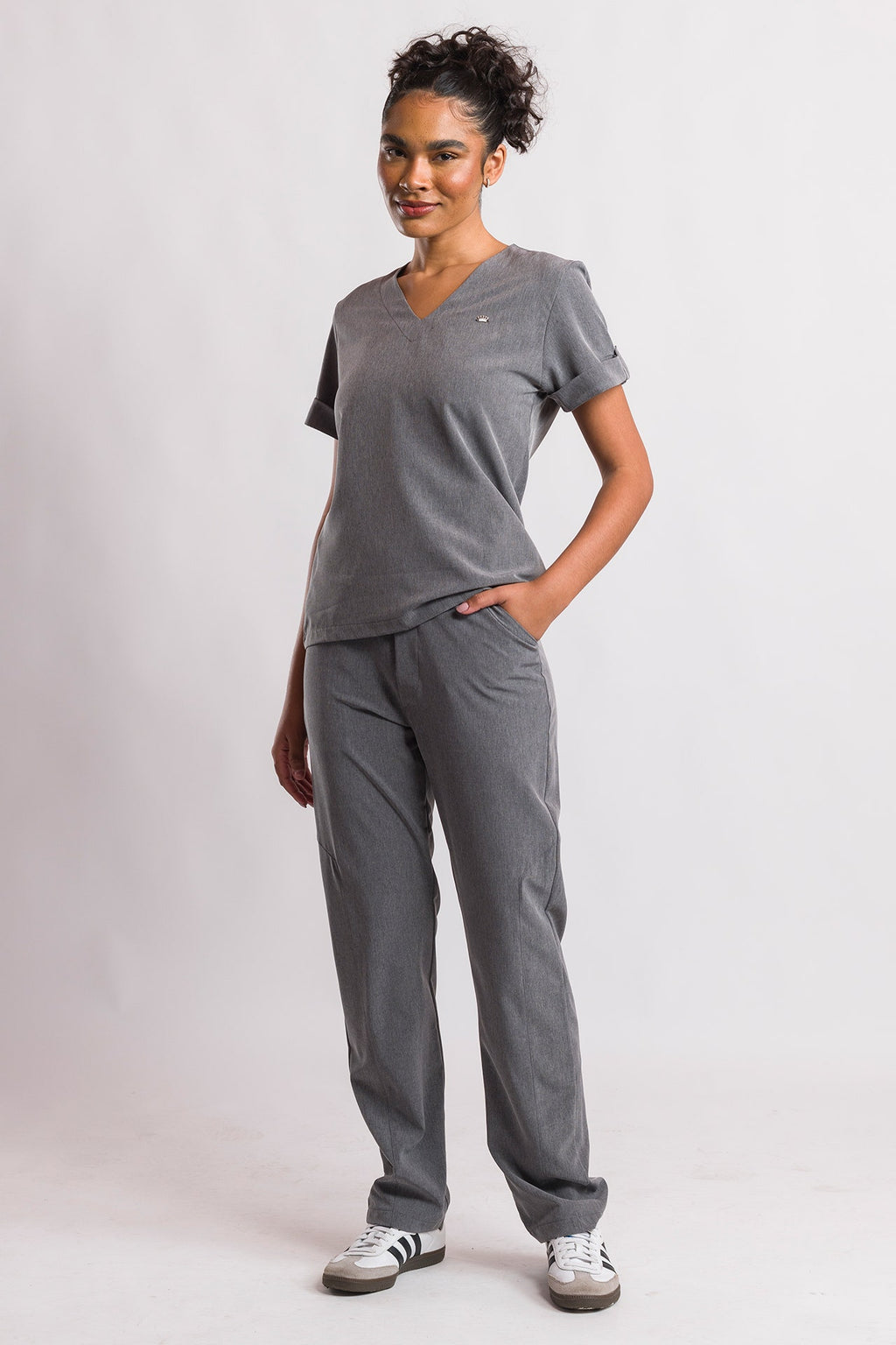 Scrub Feminino Easy - Cinza Chumbo