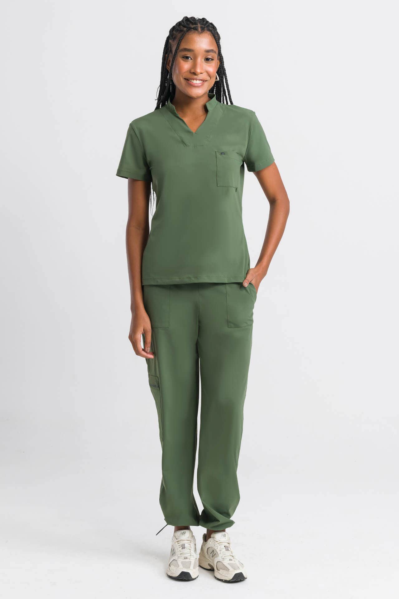 Scrub Feminino Flex - Verde Militar