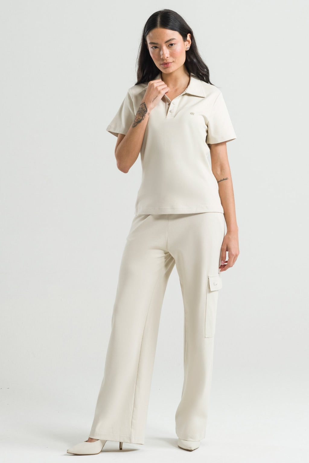 Scrub Feminino Polo - Bege