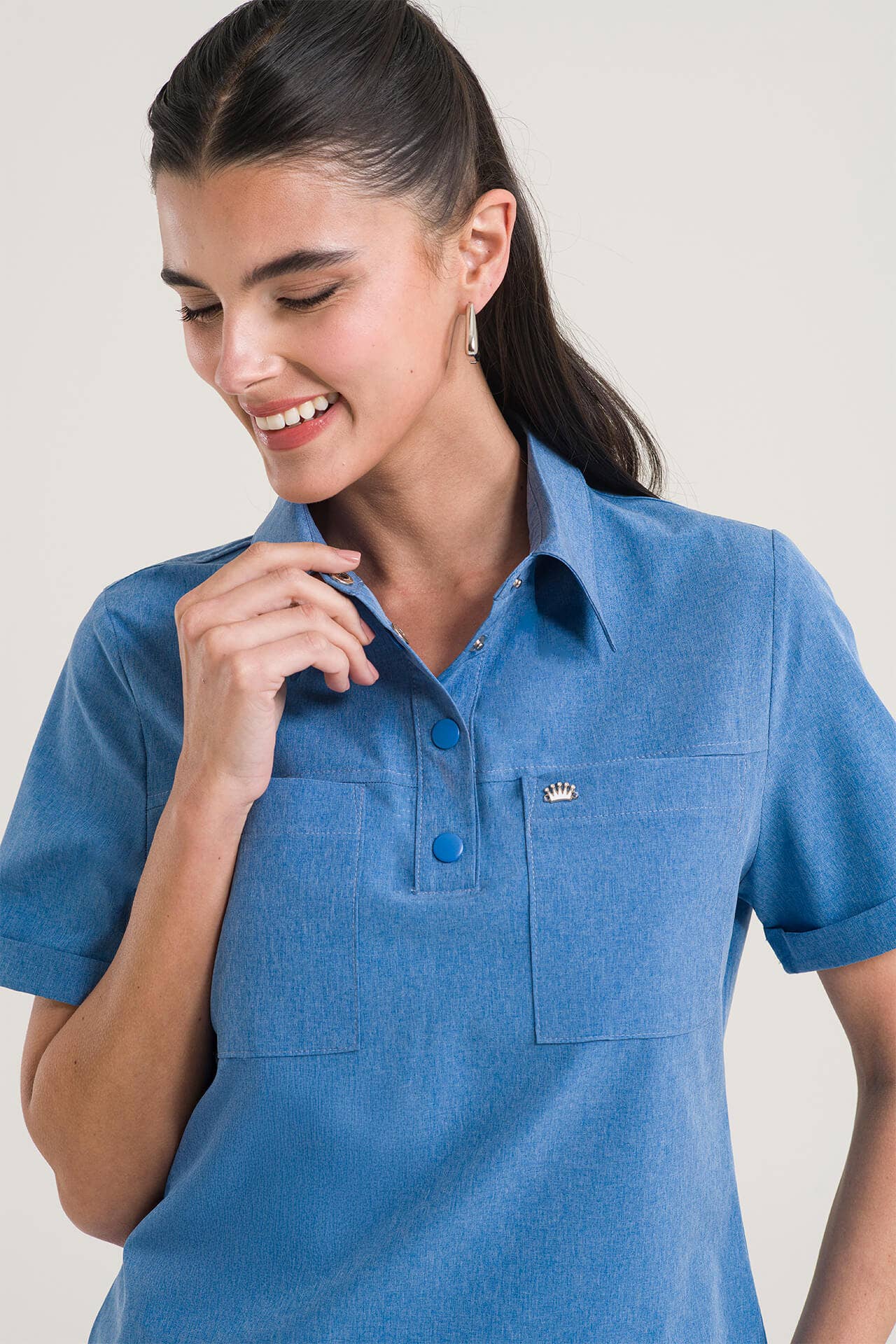 Scrub Feminino Pulse - Azul Denim