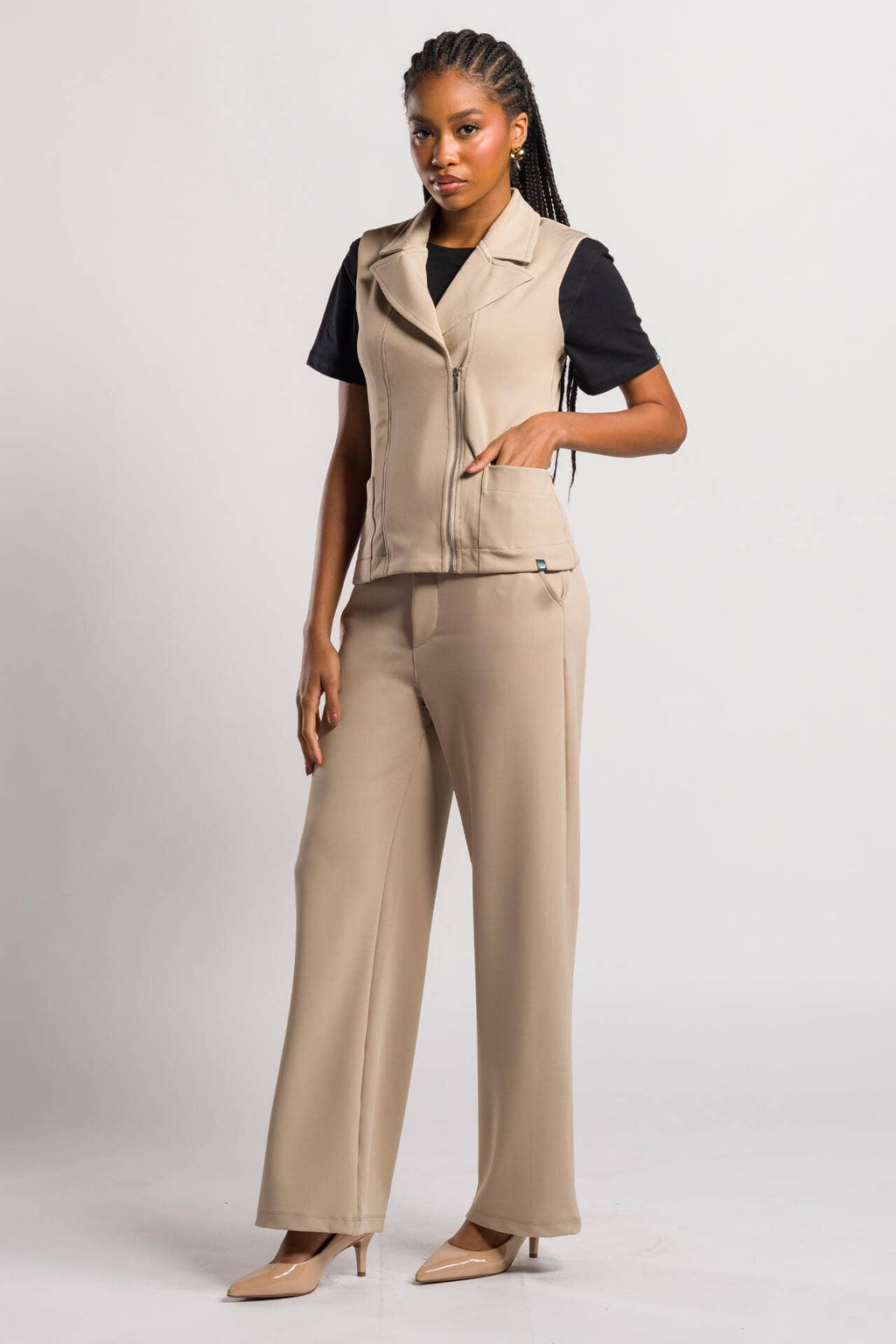 Scrub Feminino Trendy - Bege