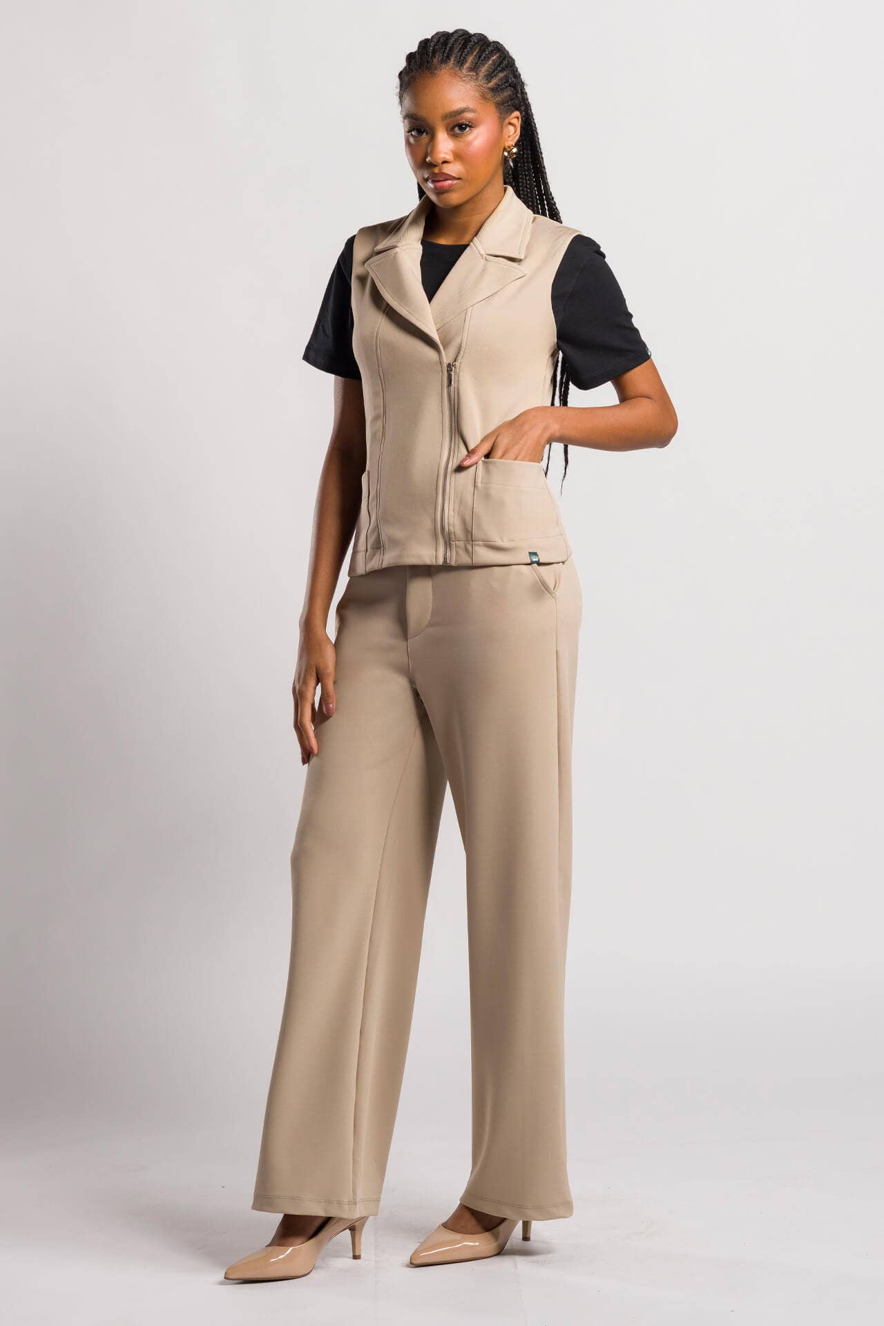 Scrub Feminino Trendy - Bege