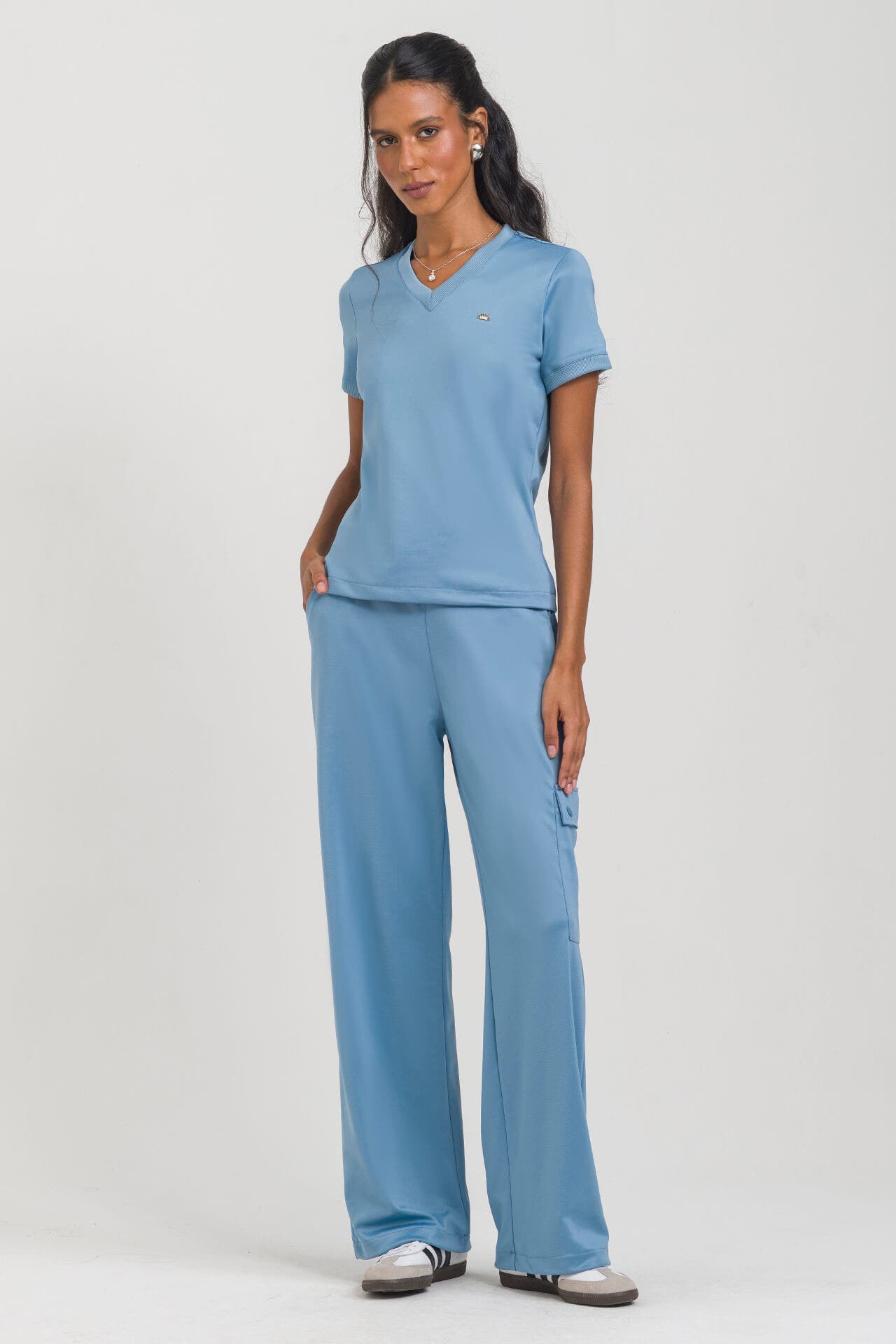 Scrub Feminino Play - Azul Soft