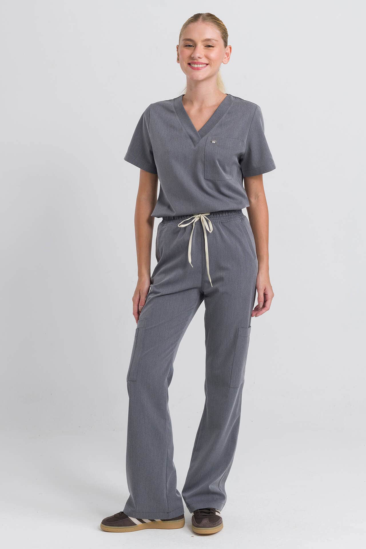 Scrub Feminino Step - Cinza