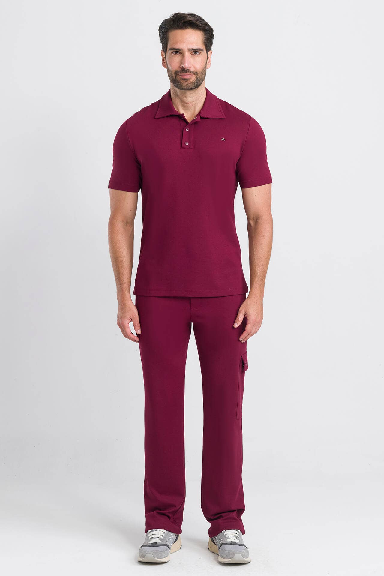 Scrub Masculino Polo - Bordô